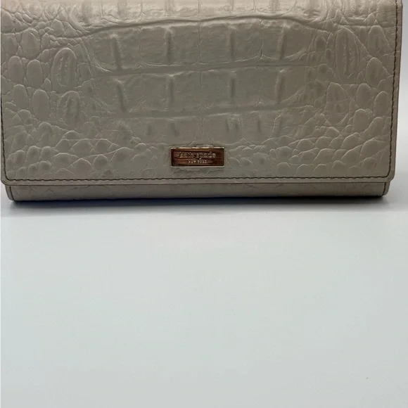 Kate Spade Croc Embossed Elegant Taupe Women's Wallet kisslock GUC - Picture 9 of 12